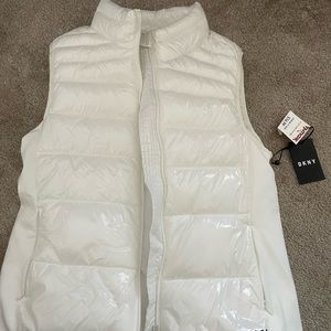 White dkny puffer vest